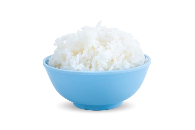 Tigela de arroz no fundo branco