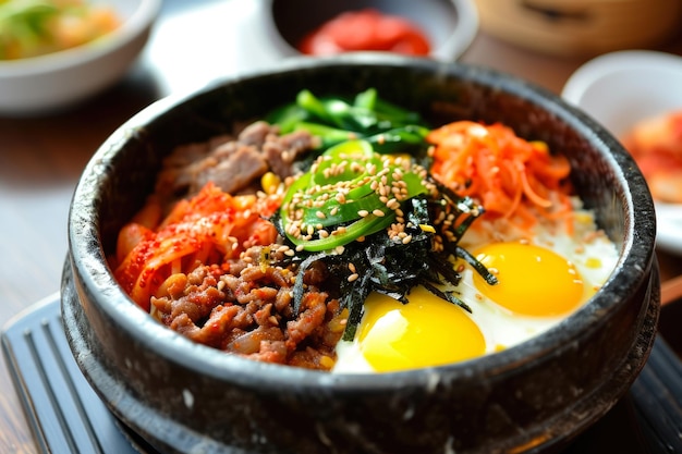 tigela de bibimbap um prato coreano de arroz misto