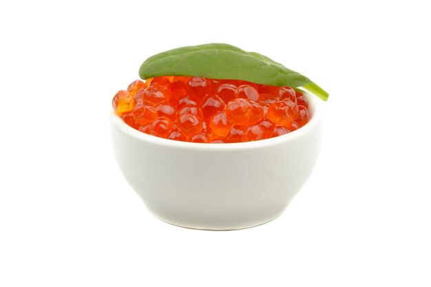 Tigela de caviar vermelho