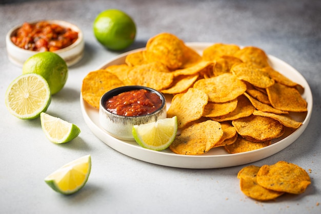 Tigela de chips de nachos