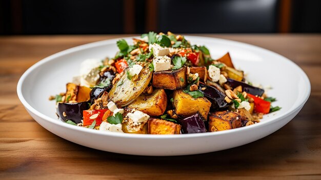 Tigela de Quinoa Vegetal Assada com Tofu