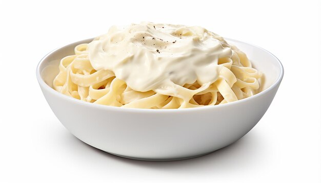 Tigela Isolada de Fettuccini Alfredo