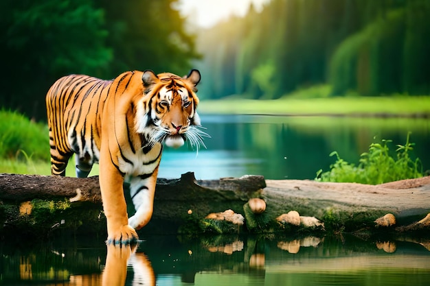 Tiger auf den Wassertapeten und -bildern