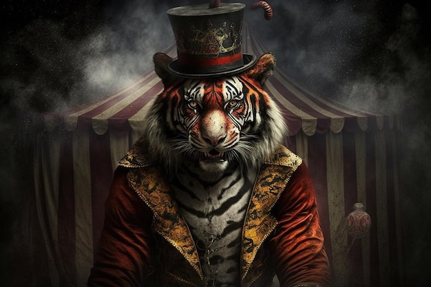 Tiger Circus ilustração animal generativa ai