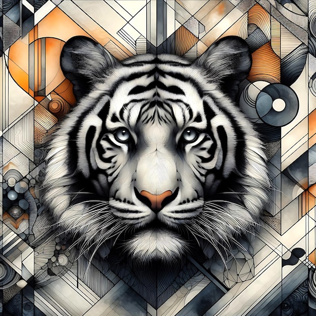 Tiger-Geometrieformen, die einen visuell anregenden Hintergrund erzeugen, erzeugt von ai