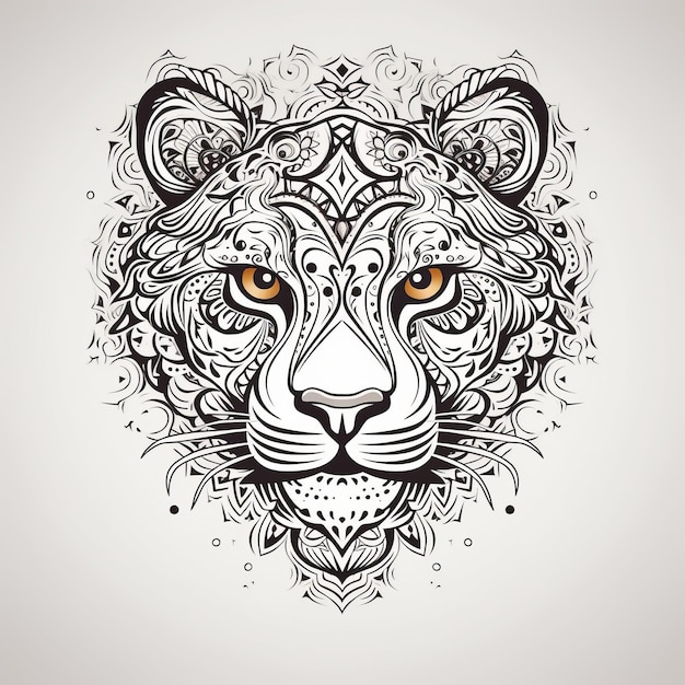 Tiger im Mandala-Stil Illustration AI GenerativexA