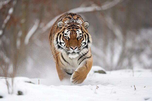 Tiger in der wilden Winternatur