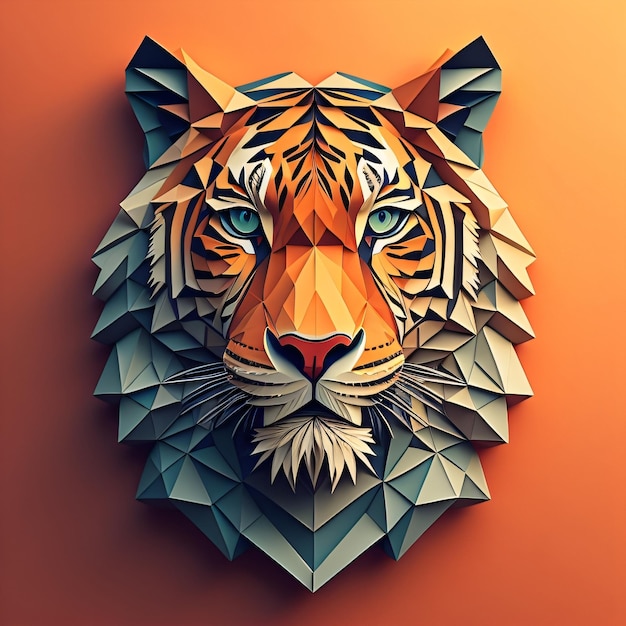 Tiger-Low-Poly-Kunst