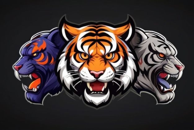 Tiger-Maskot und Sport-Logo-Design