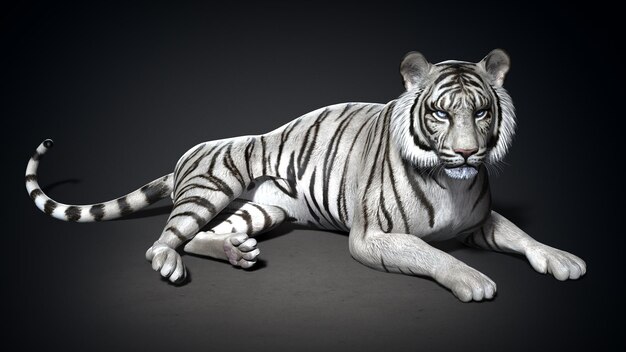 Tiger-Nahaufnahme. 3D-Darstellung