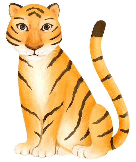 Tiger png-Aufkleber mit süßem Tierbild und durchsichtigem Hintergrund