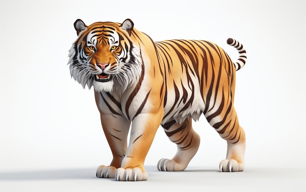 El tigre en 3D, un icono animado de la naturaleza