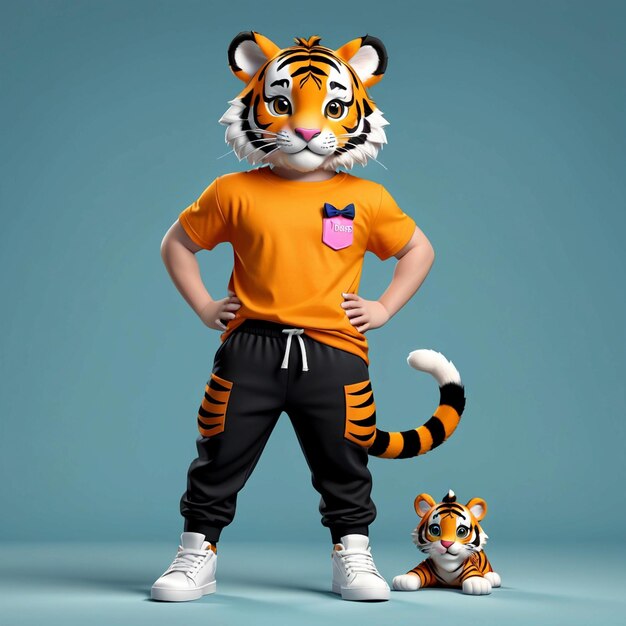 Foto tigre 3d personagem animal