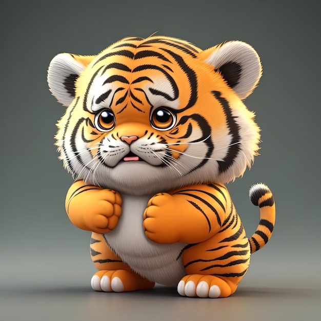super fofa bebê tigre dentro 3d desenho animado estilo foto, 3d animais ai  de gênero foto 26722198 Foto de stock no Vecteezy