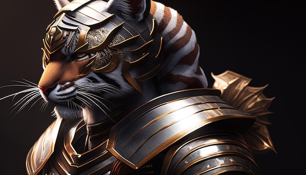 Tigre asesino ilustración de arte digital IA generativa