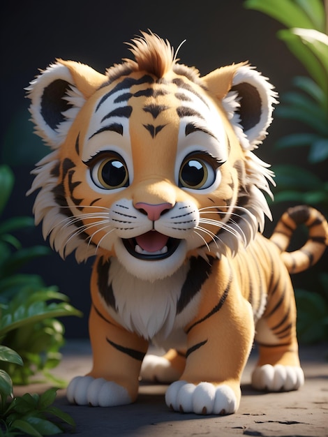 Tigre bebé em 3D