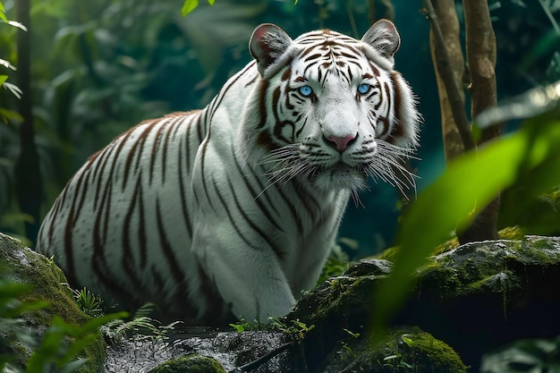 tigre blanco en el bosque