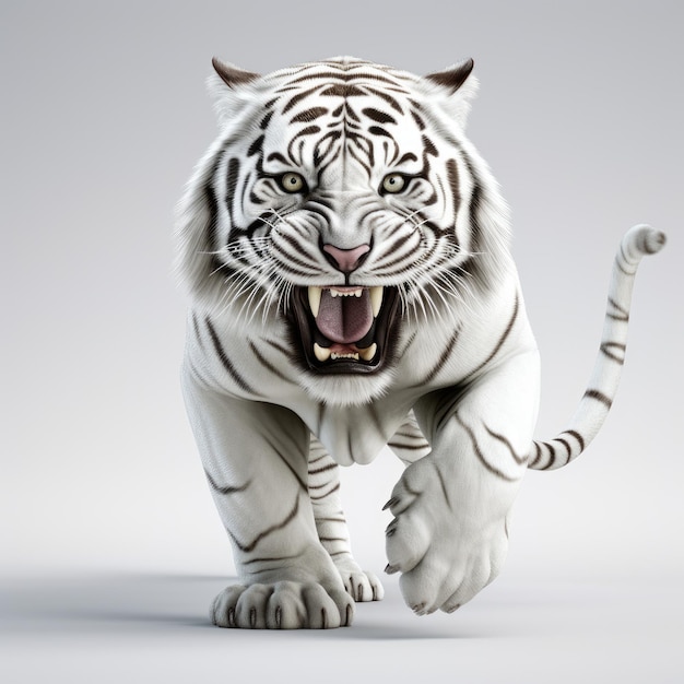 un tigre blanco con un tigre en la espalda