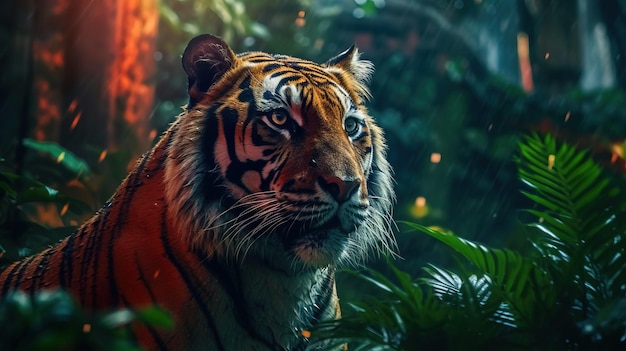 Un tigre en el bosque Arte generativo con IA