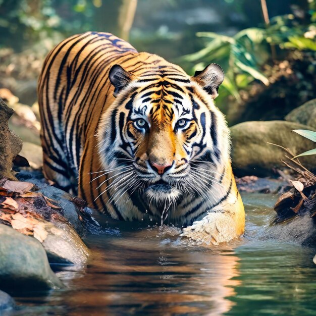 Foto tigre en el bosque tigre en el bosque