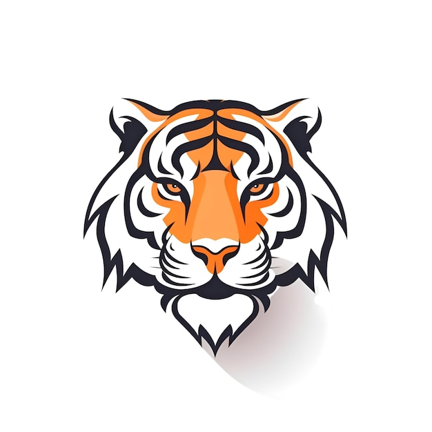 Tigre cabeza mascota logo plantilla vector ilustración icono elemento aislado sobre fondo blanco