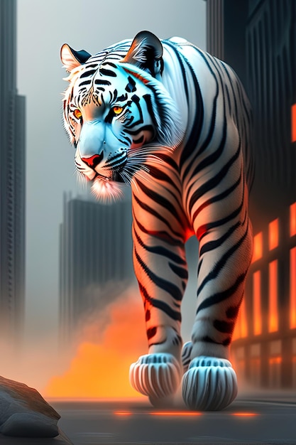 Tigre en la ciudad fondos de pantalla