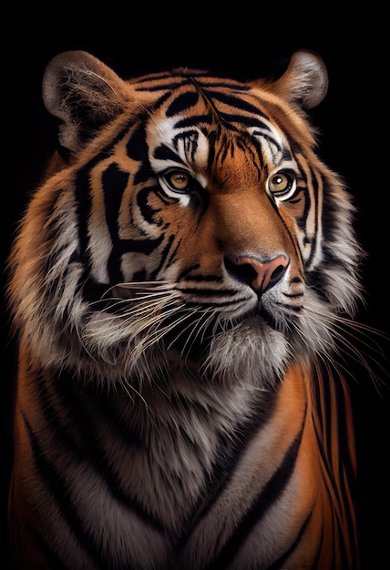 Tigre com uma expressão majestosa parecendo real e poderoso generative ai