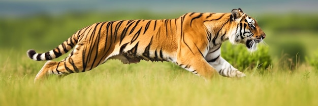 tigre corre en el campobannerai