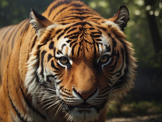Tigre de bengala encarando agressão nos olhos majestosa beleza na natureza