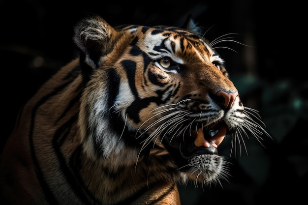 Tigre de Sumatra rugindo