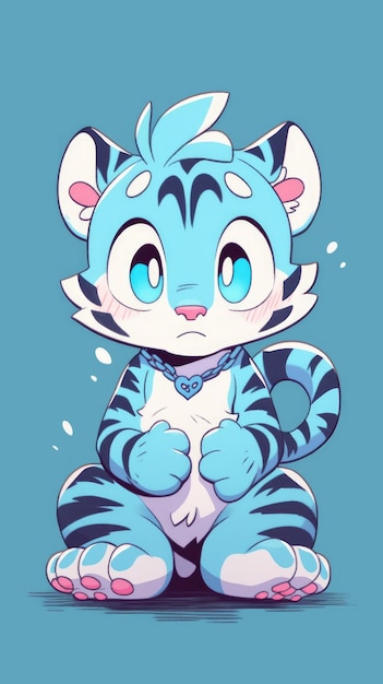 el tigre de dibujos animados en azul