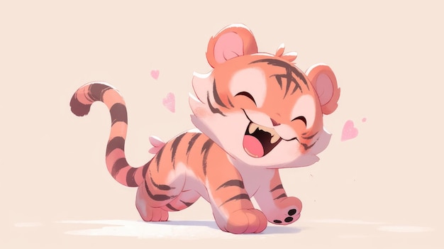 el tigre de dibujos animados en rosa