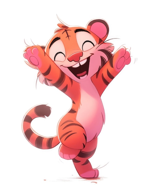 el tigre de dibujos animados en rosa