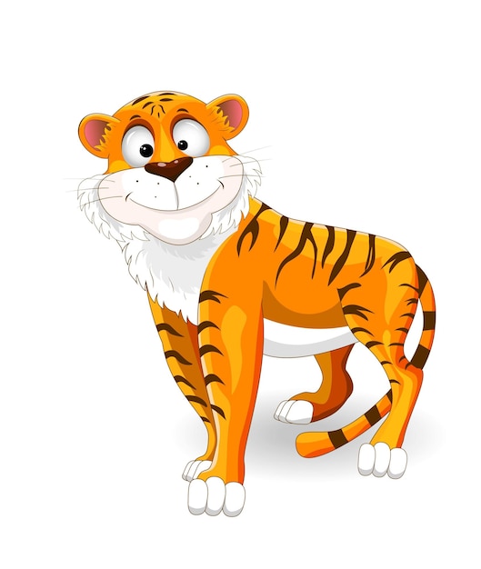 El tigre de dibujos animados sonriente