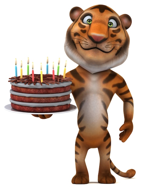 Tigre divertido - Ilustración 3D