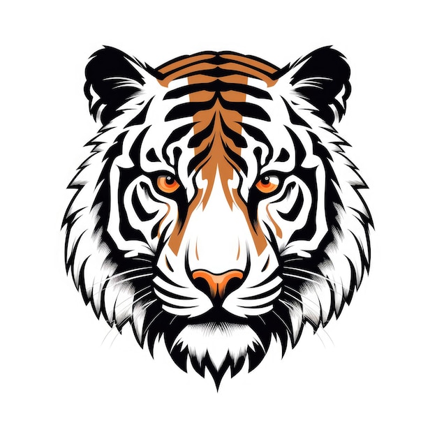 Tigre elegante Um design vetorial de fundo branco minimalista