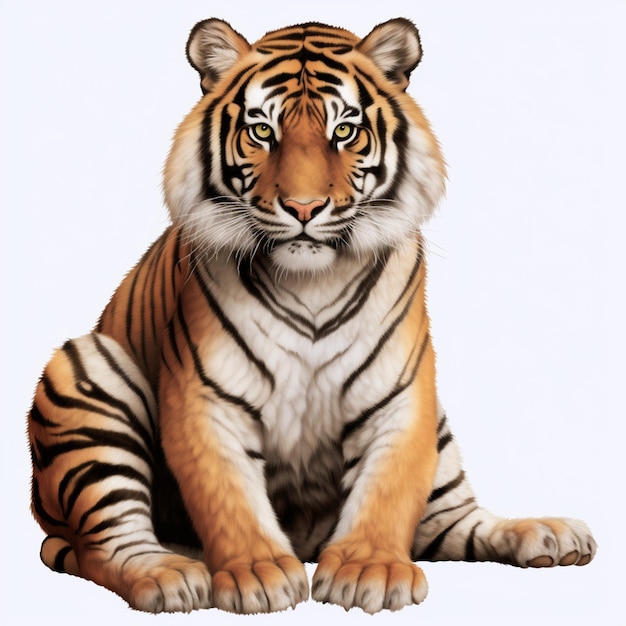 tigre em branco