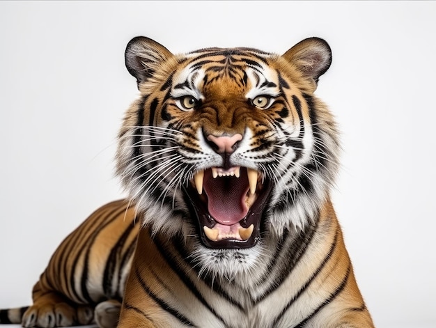 Tigre em um fundo branco