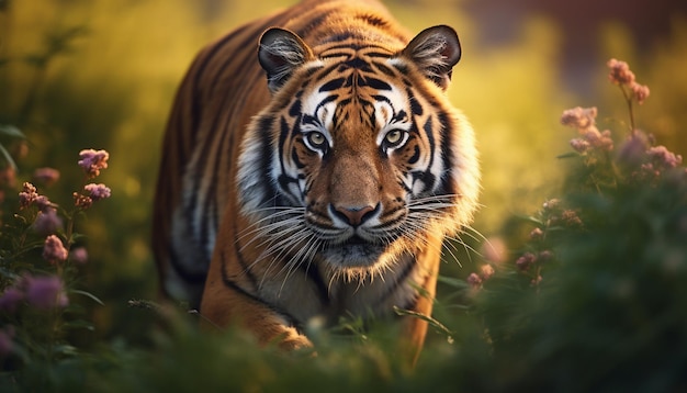 un tigre está caminando por la jungla