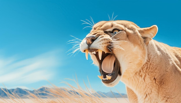 Un tigre está rugiendo en la naturaleza