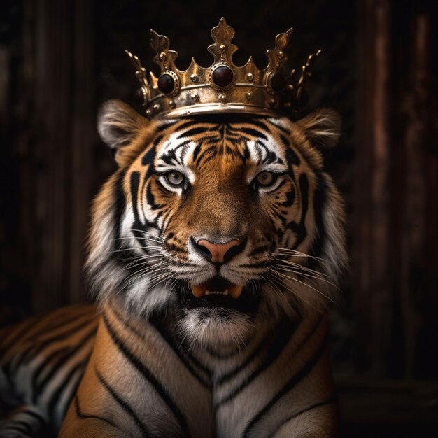 Foto tigre feroz na natureza