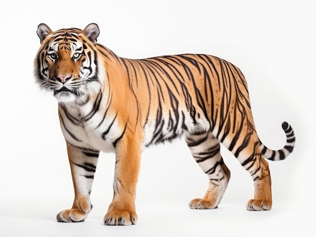 tigre, en, un, fondo blanco