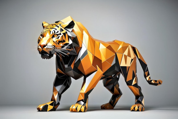 Un tigre hecho de un pedazo de papel