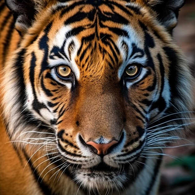 Foto el tigre indochino en primer plano celebra el día de las plantas animales