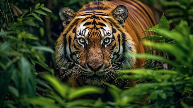 Tigre majestoso capturado em seu habitat natural