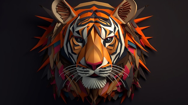 Un tigre moderno y minimalista
