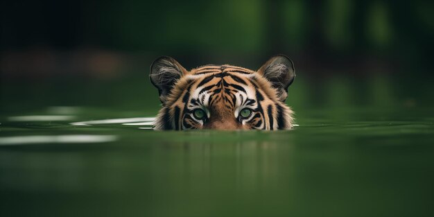 Tigre na água.