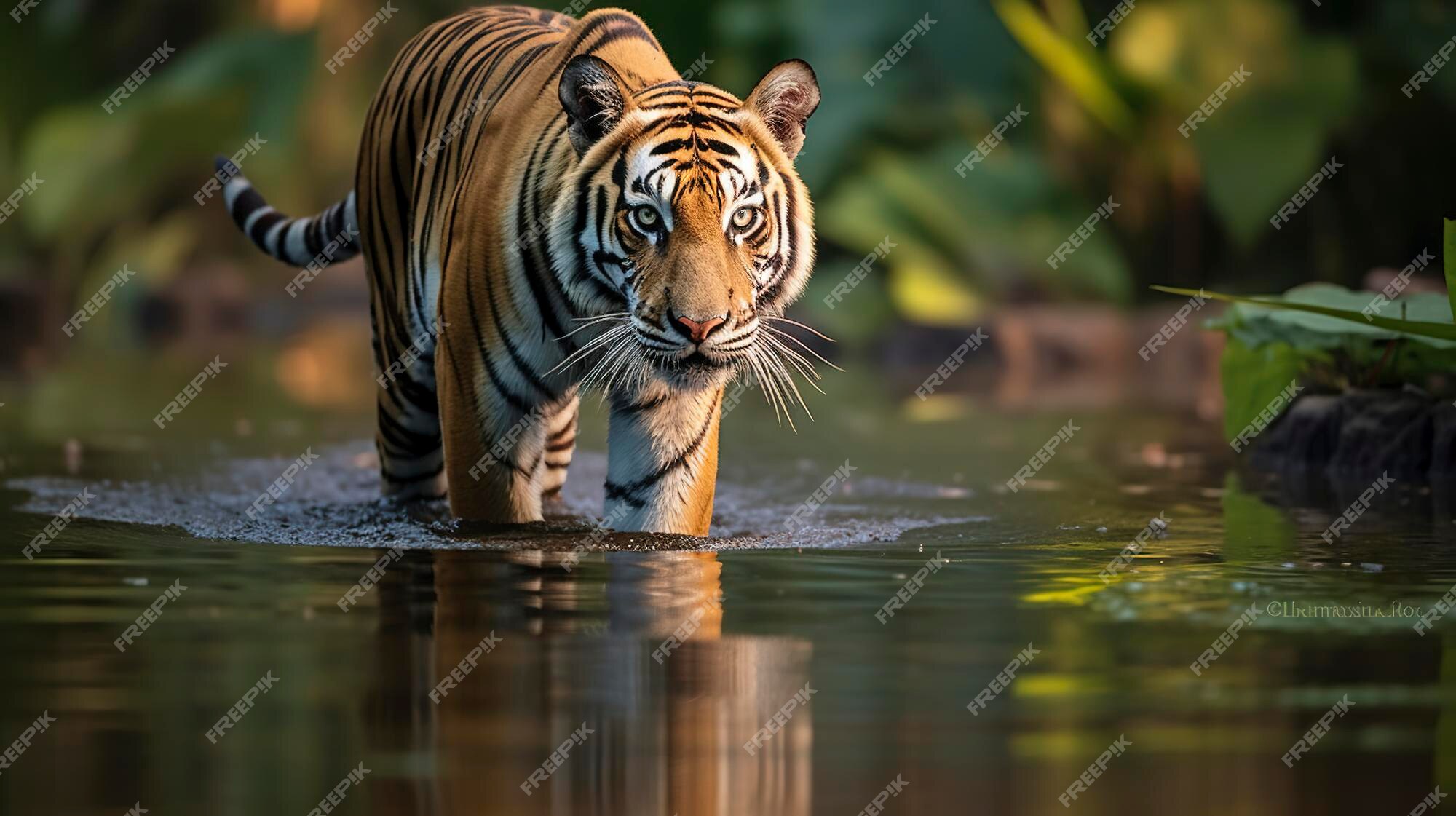 Tigre Branco Na Floresta. Cena Da Vida Selvagem. 3d Rendering. Imagem e  Fotografia Gratuitas 200023970.