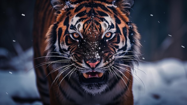 Un tigre en la nieve