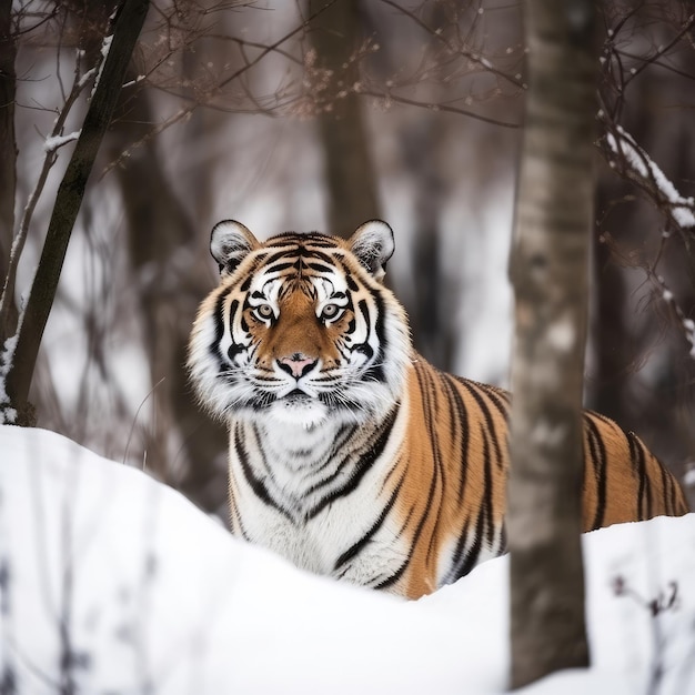 Un tigre en la nieve